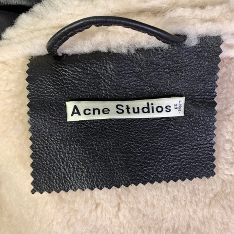 ACNE STUDIOS Size XL Brown Cream Leather Jacket