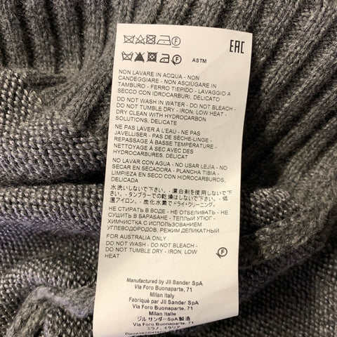 JIL SANDER Size M Grey Cashmere Blend Turtleneck Sweater
