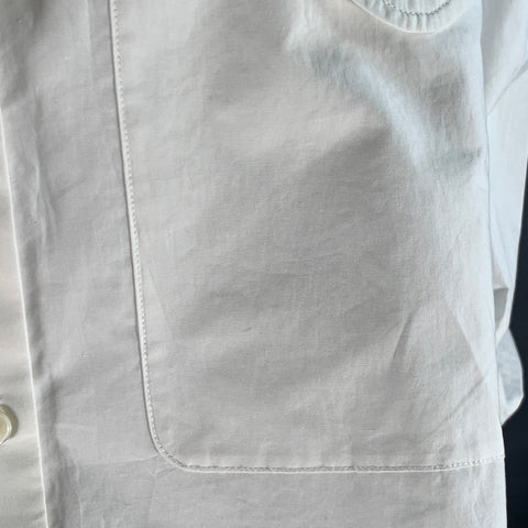 KHAITE Size XS White Cotton Oversized Two Pockets Blouse
