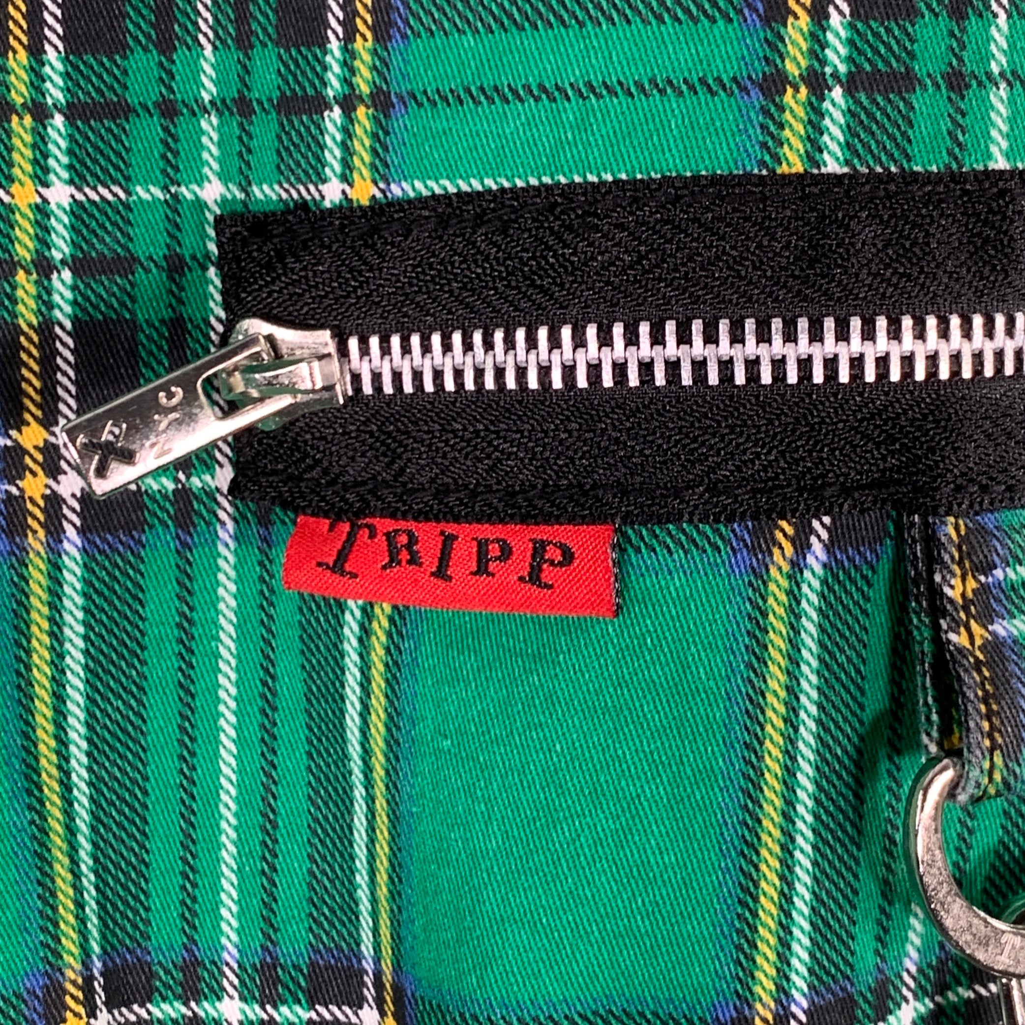 TRIPP Size 32 Green Blue Plaid Wool Bondage Punk Casual