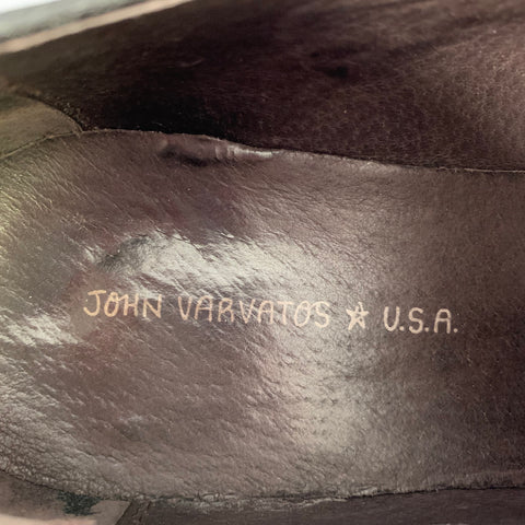 JOHN VARVATOS Size 9.5 Black Leather Derby Lace-Up Shoes