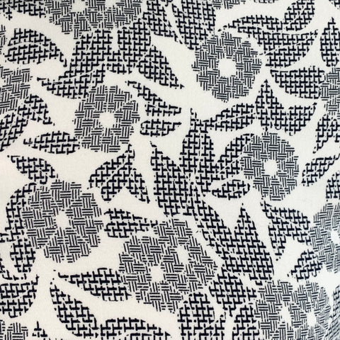 TED BAKER Size XS Bordeux White Black Abstract Floral Cotton Short Sleeve Shirt