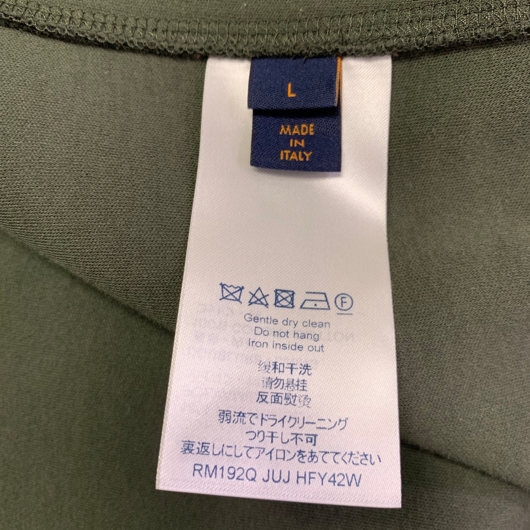 LOUIS VUITTON Size L Green Cotton Blend Hoodie Jacket