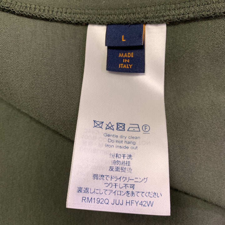 LOUIS VUITTON Size L Green Cotton Blend Hoodie Jacket