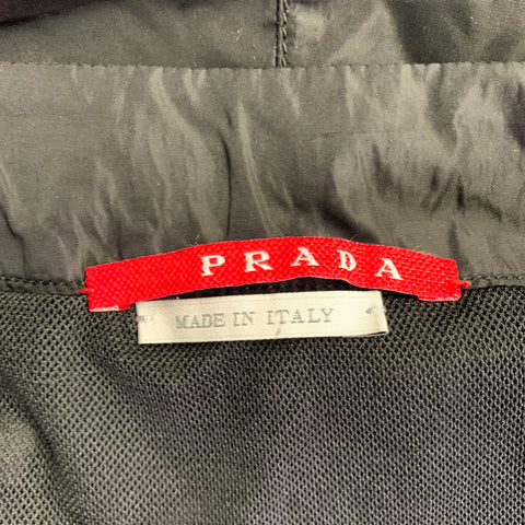 PRADA Size 34 Black Nylon Mesh Lined Zip Fly Swim Trunks
