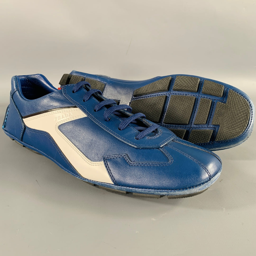 PRADA Size 7.5 -Monte Carlo- Blue White Color Block Sneakers