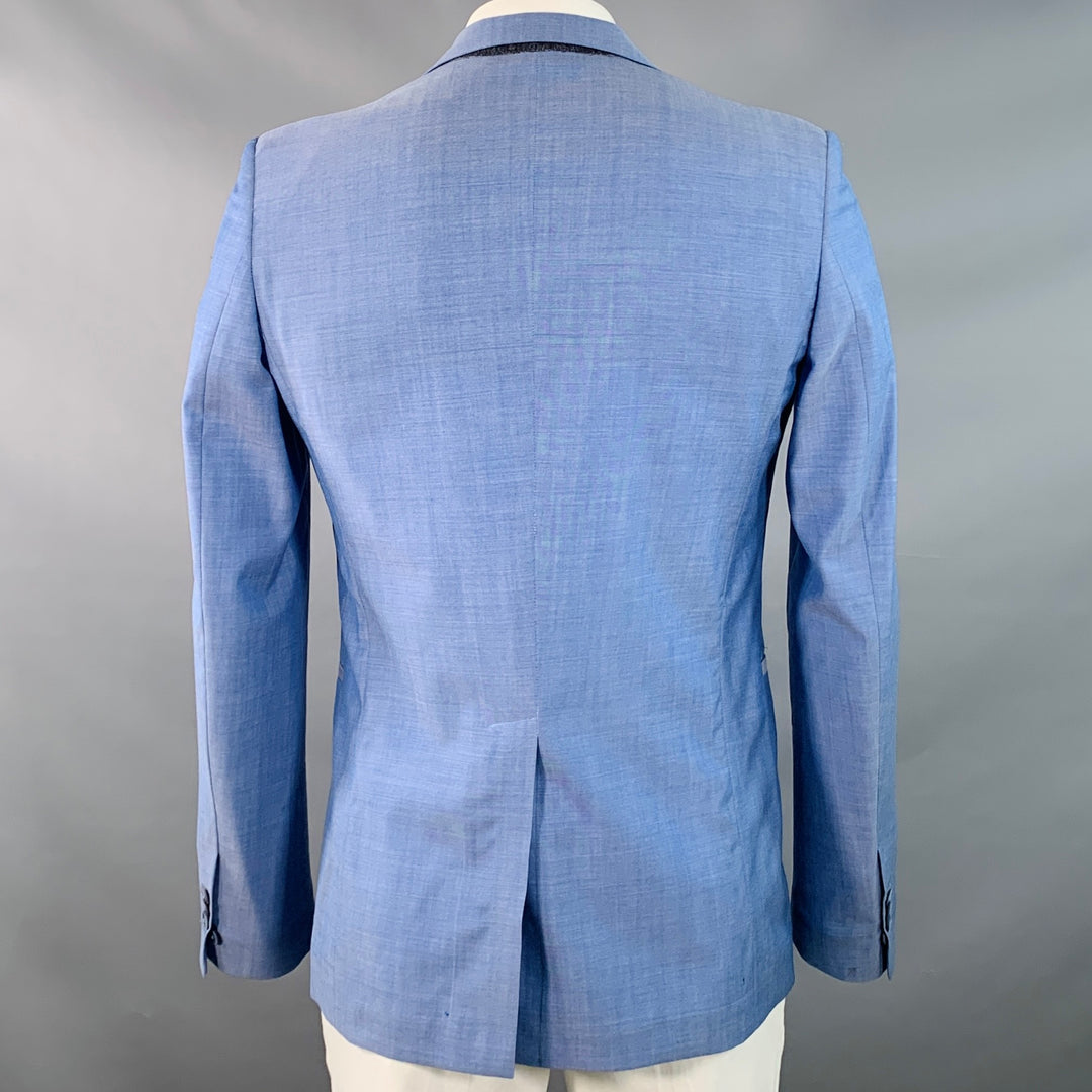 VIKTOR & ROLF Size 42 Blue Virgin Wool Peak Lapel Sport Coat