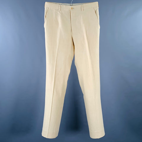 RALPH LAUREN Size 30 Beige Linen Flat Front Dress Pants
