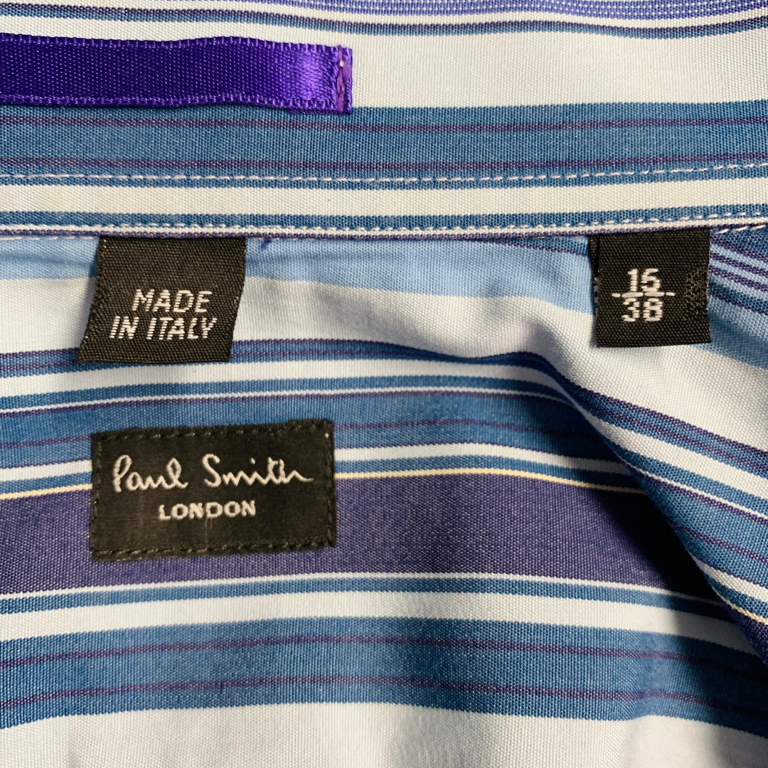 PAUL SMITH Size S Blue Navy Stripe Cotton French Cuff Long Sleeve Shirt
