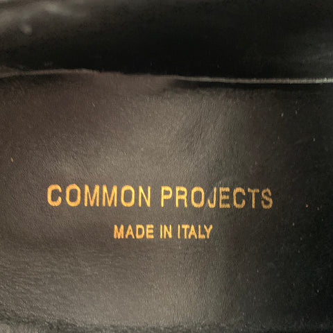 COMMON PROJECTS Size 8 Black Leather Low Top Sneakers