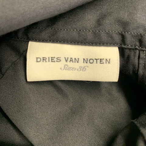 DRIES VAN NOTEN Size 4 Black Cotton Button Up Shirt Dress