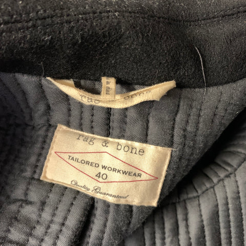 RAG & BONE Size 40 Black Wool Double Breasted Coat