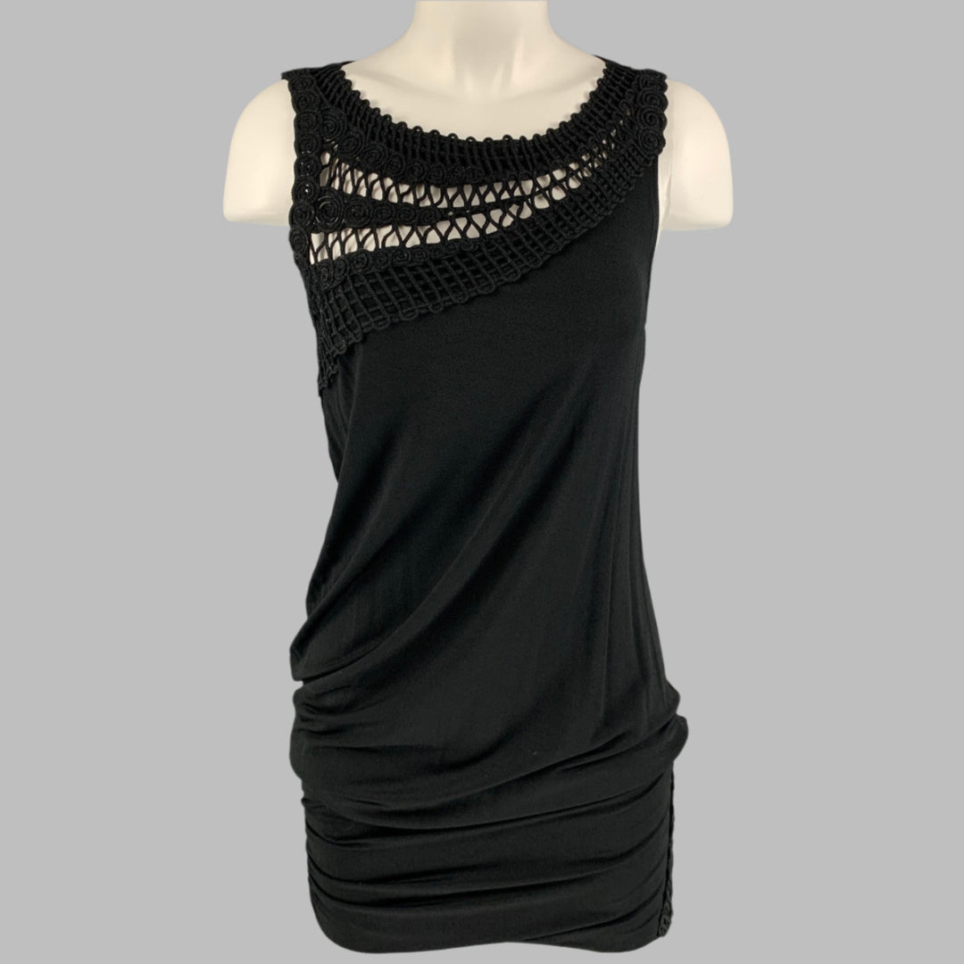 LA PERLA Size 6 Black Jersey Crochet Sleeveless Cocktail Dress – Sui Generis Designer Consignment