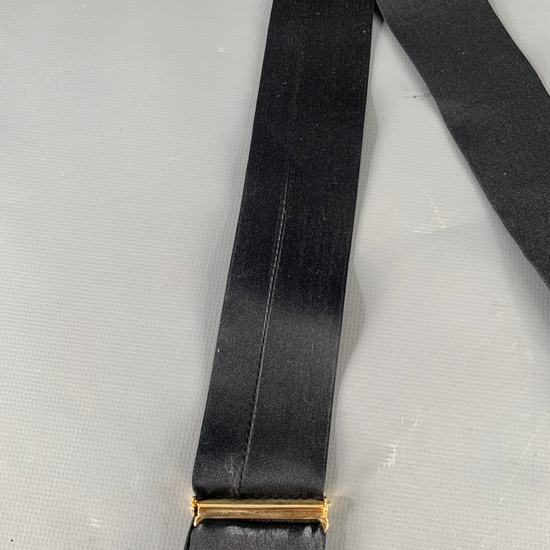 VINTAGE Black Gold Canvas Suspenders