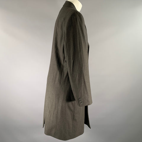 DOLCE & GABBANA Size 44 Grey Charcoal Textured Wool Notch Lapel Coat