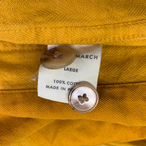 A DAY'S MARCH Size L Yellow Mustard Herringbone Cotton Chore Jacket