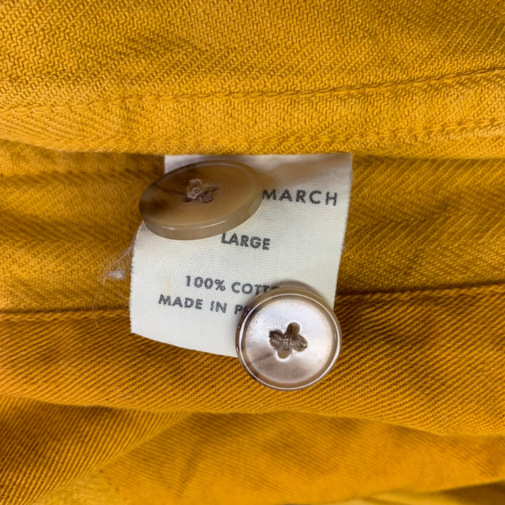 A DAY'S MARCH Size L Yellow Mustard Herringbone Cotton Chore Jacket
