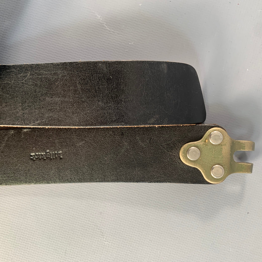 BILLY KIRK Size 32 Black Leather Claw Buckle Belt
