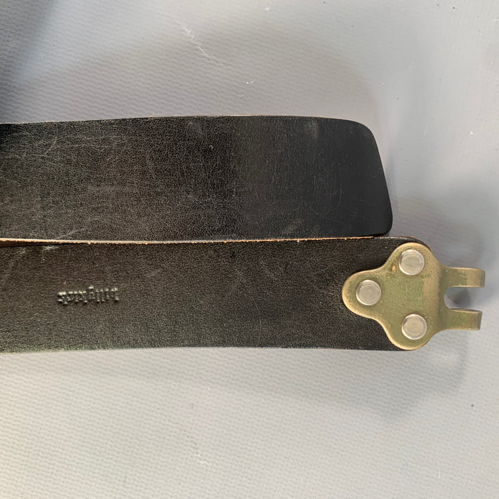 BILLY KIRK Size 32 Black Leather Claw Buckle Belt