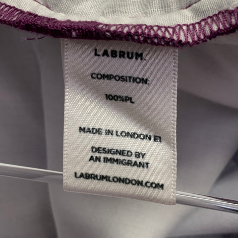 LABRUM Size 32 Purple Polyester Herringbone Pleated Dress Pants