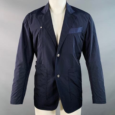 SUPERTHANKS Size M Navy Nylon Single Breasted Buttoned Jacket