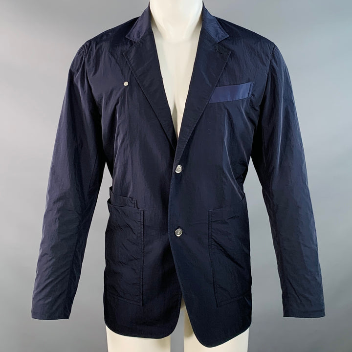 SUPERTHANKS Size M Navy Nylon Single Breasted Buttoned Jacket