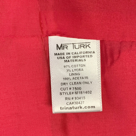 MR TURK Size 40 Pink Multi Color Floral Cotton Blend Notch Lapel Suit