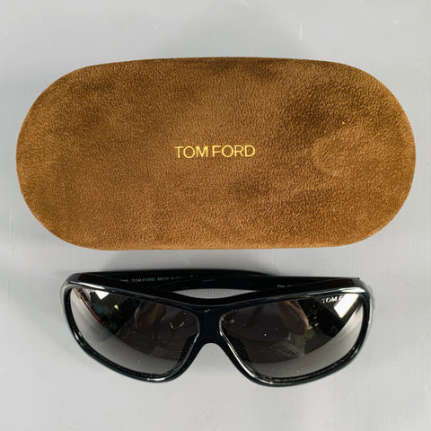 TOM FORD Blake Black Acetate Oversized Square Sunglasses