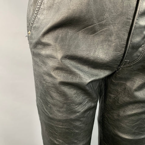 RUBIO LEATHER Vintage Size S Black Leather Overalls