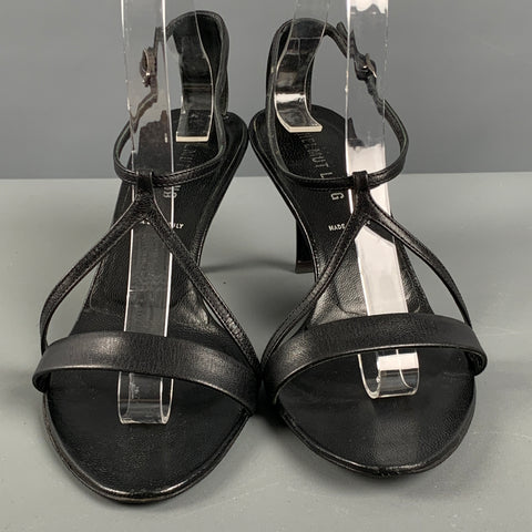 HELMUT LANG Talla 8.5 Sandalias de cuero negro