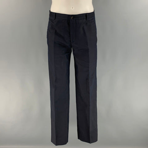 GIORGIO ARMANI Size 38 Navy Cotton Silk Notch Lapel Suit