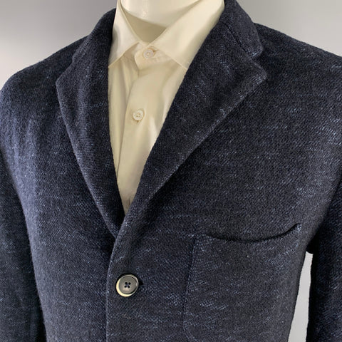 BARENA Size 44 Navy Knit Wool Cotton Sport Coat