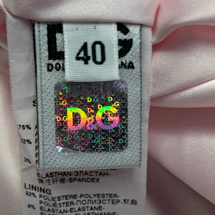 D&G by DOLCE & GABBANA Size 4 Pink Fuchsia Satin Cap Sleeves Cocktail Dress