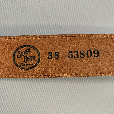 SILVER CREEK Size 38 Tan Leather Belt