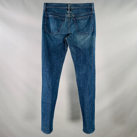 FRAME Size 29 Ethan Blue Wash Cotton Blend Skinny Distressed Jeans