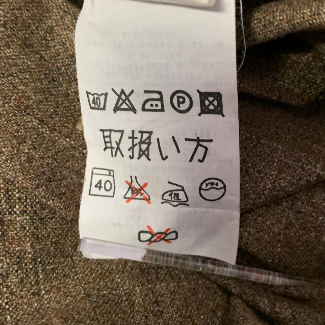 ERMENEGILDO ZEGNA Size XL Brown Tan Cotton Pointed Collar Long Sleeve Shirt