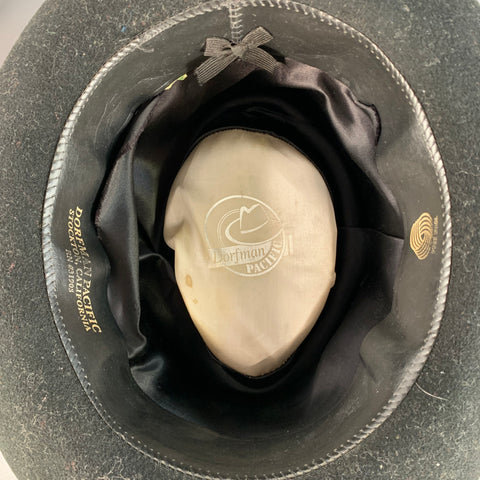 DORFMAN PACIFIC Vintage Black Wool Felt Fedora Hat