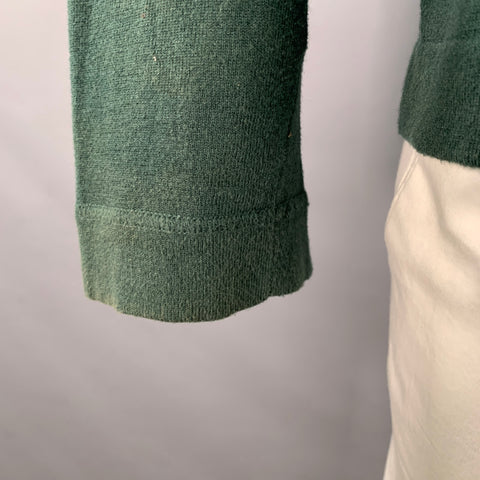 Z ZEGNA Size L Green Cotton Cashmere Crew Neck Pullover