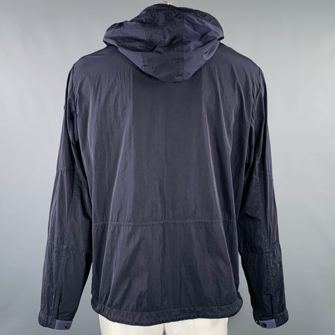 MONCLER Size XXXL Navy Polyamide Hooded Jacket