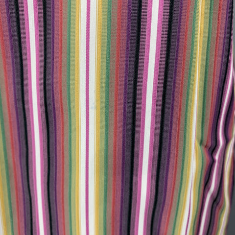 ETRO Size XL Purple Green Stripe Cotton Button Up Long Sleeve Shirt