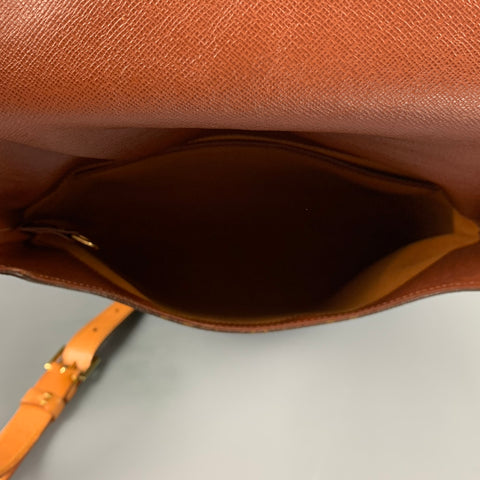 LOUIS VUITTON Brown Beige Monogram Coated Canvas Handbag