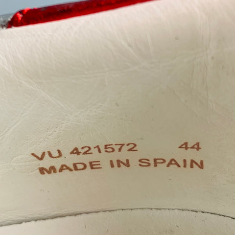 SAINT LAURENT Size 11 Silver Blue Stars Leather Low Top Sneakers