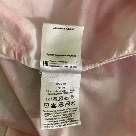 ROTATE Size M Pink White Cotton Print Button Up Shirt