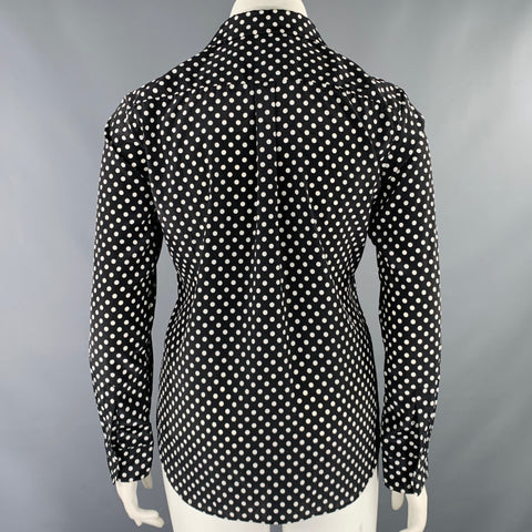 COMME des GARCONS Size L Black White Polyester Polka Dot Patch Pocket Shirt