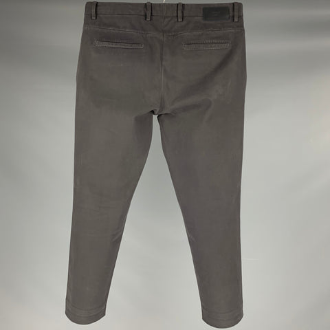 FENDI Size 30 Grey Charcoal Cotton Blend Flat Front Casual Pants