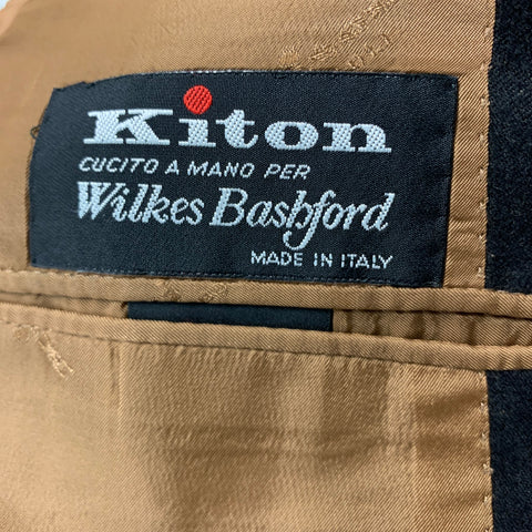 KITON for WILES BASHFORD Size 40 Grey Cashmere Notch Lapel Suit