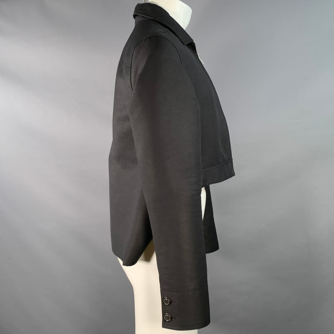 RICK OWENS Size 38 Black Cotton Blend Blouson Zip Up Jacket