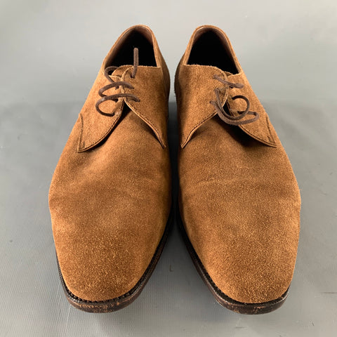 CARMINA Size 11 Brown Suede Derby Lace Up Shoes
