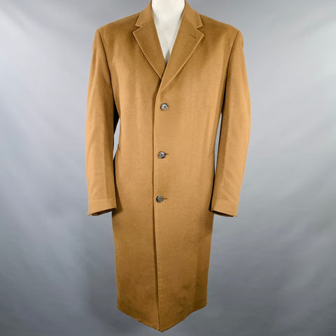 Manteau Simple Boutonnage en Cachemire Tan JoS. A. BANK Taille 42