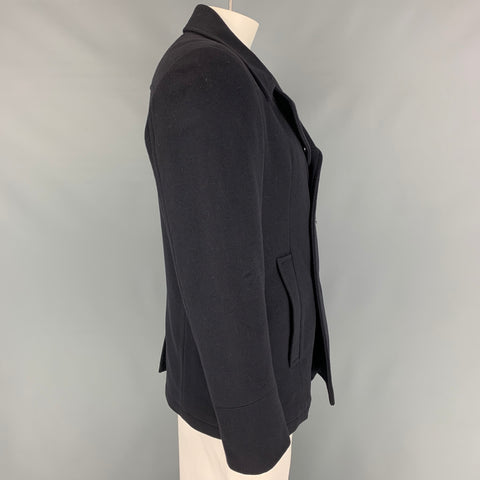 SAKS FIFTH AVENUE Taille 42 Caban à double boutonnage en mélange de cachemire bleu marine